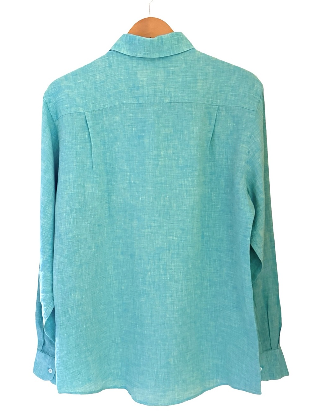 Southern Tide 100% Linen Aqua Turquoise Button Down Shirt Coastal Preppy Medium - Picture 3 of 16